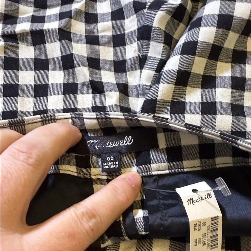 Madewell Gingham Mini Skort Size 00
